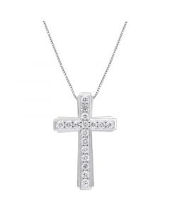 Diamond Cross 22" Pendant Necklace (1-1/2 ct. t.w.) in 10k Gold