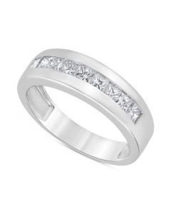 Men's Diamond Princess-Cut Band (1 ct. t.w.) in 10k White Gold