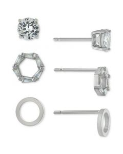 3-Pc. Cubic Zirconia Stud Earrings in Sterling Silver, Created for Macy's