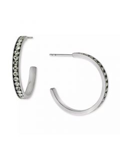 Crystal Small Hoop Earrings in Sterling Silver, 1", Created for Macy's