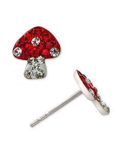 Crystal Mushroom Stud Earrings in Sterling Silver, Created for Macy's