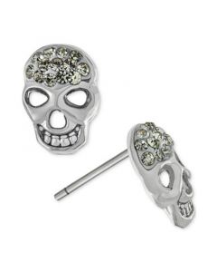 Crystal Sugar Skull Stud Earrings in Sterling Silver, Created for Macy's