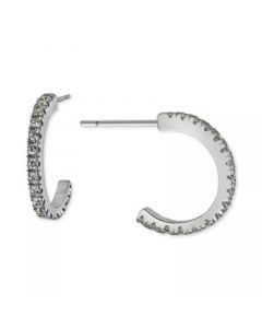 Cubic Zirconia Small Half Hoop Earrings, 0.55", Created for Macy's