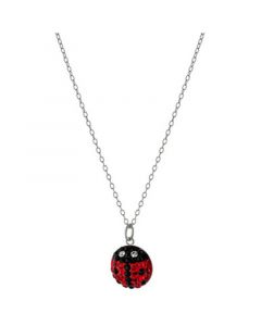 Crystal Ladybug 18" Pendant Necklace in Sterling Silver, Created for Macy's