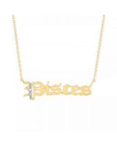 Diamond Accent Zodiac Name 18" Pendant Necklace in Sterling Silver or 14k Gold-Plated Sterling Silver