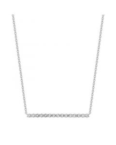 Diamond Bar Necklace (1/10 ct. t.w.) in Sterling Silver, 14k Gold-Plated Sterling Silver or 14k Rose Gold-Plated Sterling Silver, 17" + 1" extender