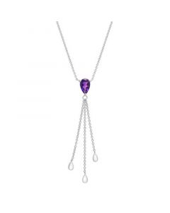 Amethyst Tassel 18" Pendant Necklace (7/8 ct. t.w.) in Sterling Silver