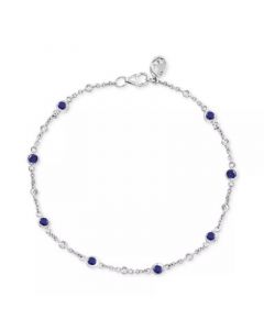 EFFY® Sapphire & Diamond Link Bracelet in Sterling Silver. (Also available in Ruby, Emerald and Pink Sapphire)