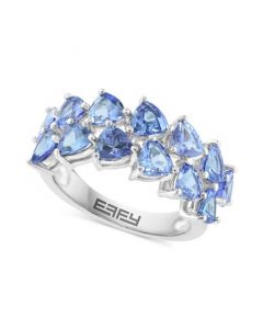 EFFY® Tanzanite Trillion Double Row Ring (3-1/3 ct. t.w.) in Sterling Silver