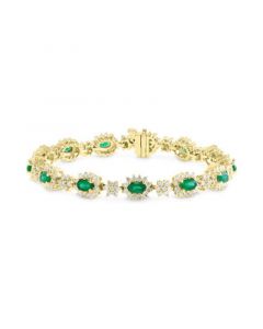 EFFY® Emerald (3-1/10 ct. t.w.) & Diamond (2-3/8 ct. t.w.) Bracelet in 14k Gold