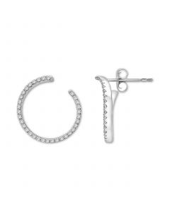 Diamond Front & Back Earrings (1/4 ct. tw) in 14k White Gold, Created for Macy's