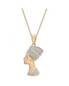 Diamond Nefertiti 20" Pendant Necklace (1/10 ct. t.w.) in 14k Gold-Plated Sterling Silver, Created for Macy's