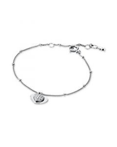 Women's Kors Love Pavé Heart Sterling Silver Bracelet