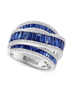 EFFY® Sapphire (3-3/4 ct. t.w.) & Diamond (3/4 ct. t.w.) Ring in 14k White Gold