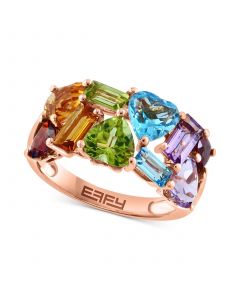 EFFY® Multi-Gemstone Openwork Cluster Ring (6 ct. t.w.) in 14k Rose Gold