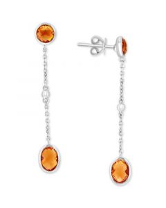 EFFY® Citrine & Amethyst Drop Earrings (2-5/8 ct. t.w.) in Sterling Silver