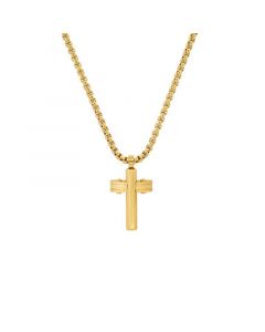 Men's 18k Gold Plated Stainless Steel Cross Pendant