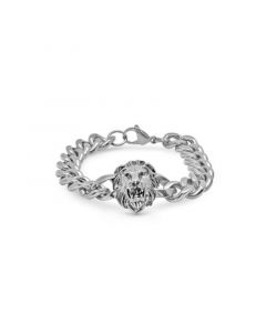 Men's Stainless Steel Lion Head Chain Link Bracelet