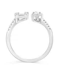 EFFY® Diamond Multi-Cut Cluster Cuff Ring (3/4 ct. t.w.) in 14k White Gold