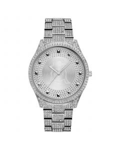 Women's Silver-Tone Metal Bracelet and Accented with Clear Crystals Watch, 40mm