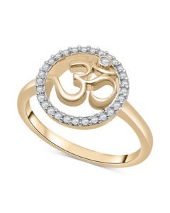 Diamond Om Ring (1/6 ct. t.w.) in 10k Gold, Created for Macy's