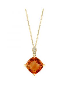 EFFY® Citrine (9-1/3 ct. t.w.) & Diamond Accent 18" Pendant Necklace in 14k Yellow Gold