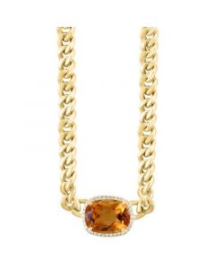 EFFY® Citrine (12-1/3 ct. t.w.) & Diamond (1/4 ct. t.w.) 17" Pendant Necklace in 14k Gold