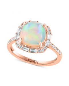 EFFY® Ethiopian Opal (2-1/3 ct. t.w.) & Diamond (3/8 ct. t.w.) Ring in 14k Rose Gold