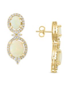 EFFY® Opal (4-1/3 ct. t.w.) & Diamond (9/10 ct. t.w.) Earrings in 14k Yellow Gold