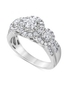 Diamond Triple Halo Engagement Ring (1 ct. t.w.) in 14k White Gold