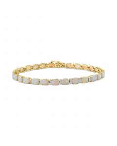 EFFY® Opal (6-7/8 ct. t.w.) & Diamond (1/4 ct. t.w.) Link Bracelet in 14k Gold