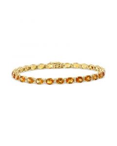 EFFY® Citrine (9-3/4 ct. t.w.) & Diamond (1/6 ct. t.w.) Link Bracelet in 14k Gold