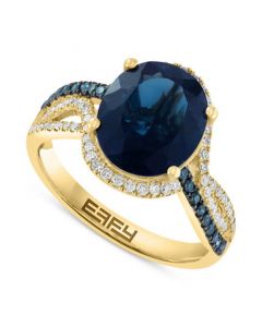 EFFY® London Blue Topaz (4-1/6 ct. t.w.) & Diamond (1/3 ct. t.w.) Ring in 14k Gold