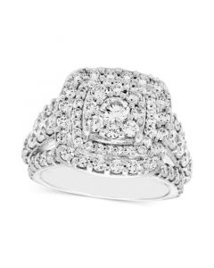 Diamond Twist Cluster Engagement Ring (3 ct. t.w.) in 14k White Gold