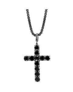 EFFY® Men's Black Spinel 22" Pendant Necklace in Black Rhodium-Plated Sterling Silver