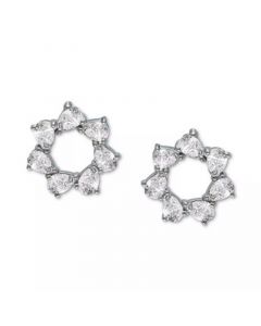 Cubic Zirconia Pear Circle Stud Earrings, Created for Macy's