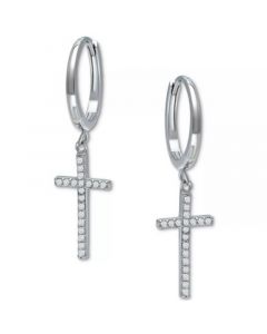 Cubic Zirconia Cross Drop Earrings, Created for Macy's