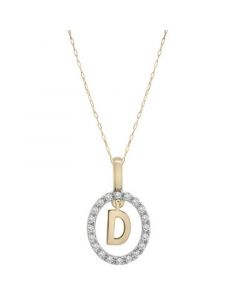 Diamond Initial "D" 18" Pendant Necklace (1/10 ct. t.w.) in 14k Gold, Created for Macy's