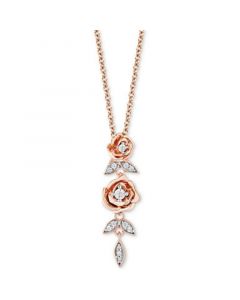 Diamond Belle Flower Pendant Necklace (1/10 ct. t.w.) in 14k Rose Gold