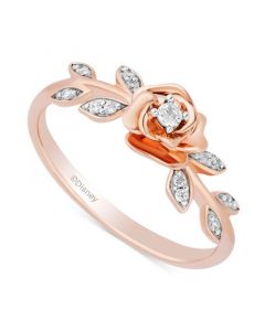 Diamond Belle Flower Ring (1/10 ct. t.w.) in 14k Rose Gold