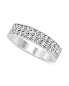 Diamond Two-Row Band (1/2 ct. t.w.) in 14k White Gold