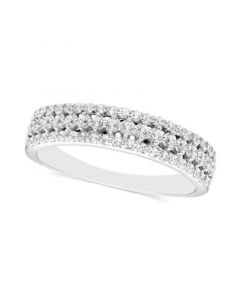 Diamond Openwork Three Row Band (3/8 ct. t.w.) in 14k White Gold