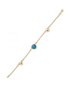 Swiss Blue Topaz Heart Chain Bracelet (4 ct. t.w.) in 14k Gold-Plated Sterling Silver