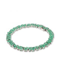 Emerald Pear Cluster Link Bracelet (15-5/8 ct. t.w.) in Sterling Silver