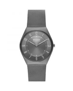 Men's Grenen Ultra Slim in Gray Plated Stainless Steel Mesh Bracelet Watch, 37mm