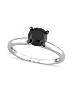 Black Diamond Solitaire Engagement Ring (1-1/2 ct. t.w.) in 14k White Gold