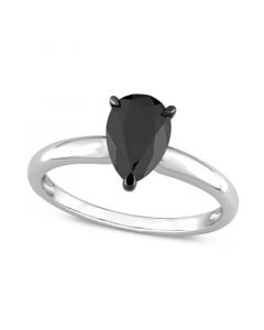 Black Diamond Pear Solitaire Engagement Ring (1 ct. t.w.) in 14k Gold