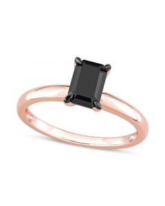 Black Diamond Emerald-Cut Solitaire Engagement Ring (1 ct. t.w.) in 14k Rose Gold