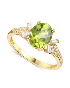 Peridot (2 ct. t.w.) & Lab-Created White Sapphire (1/4 ct. t.w.) Ring in 14k Gold-Plated Sterling Silver