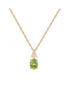 Peridot (2 ct. t.w.) & Lab-Created White Sapphire (1/6 ct. t.w.) 18" Pendant Necklace in 14k Gold-Plated Sterling Silver